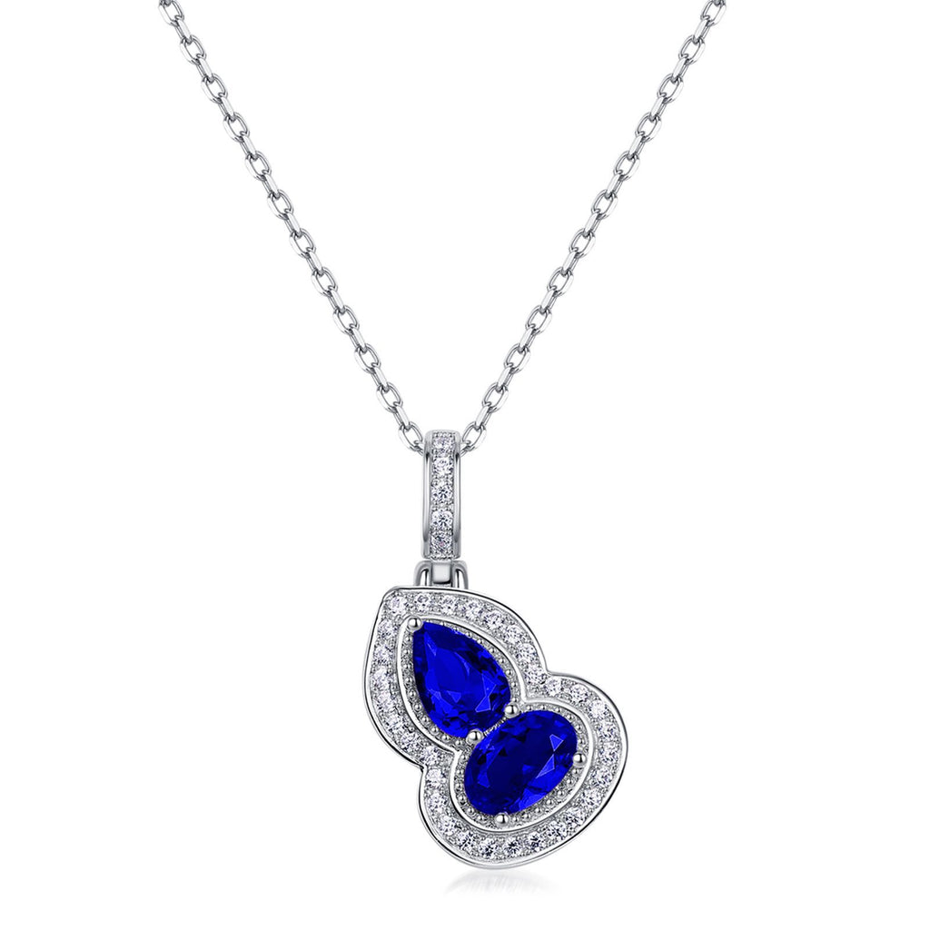 Silver Ruby Gourd Necklace