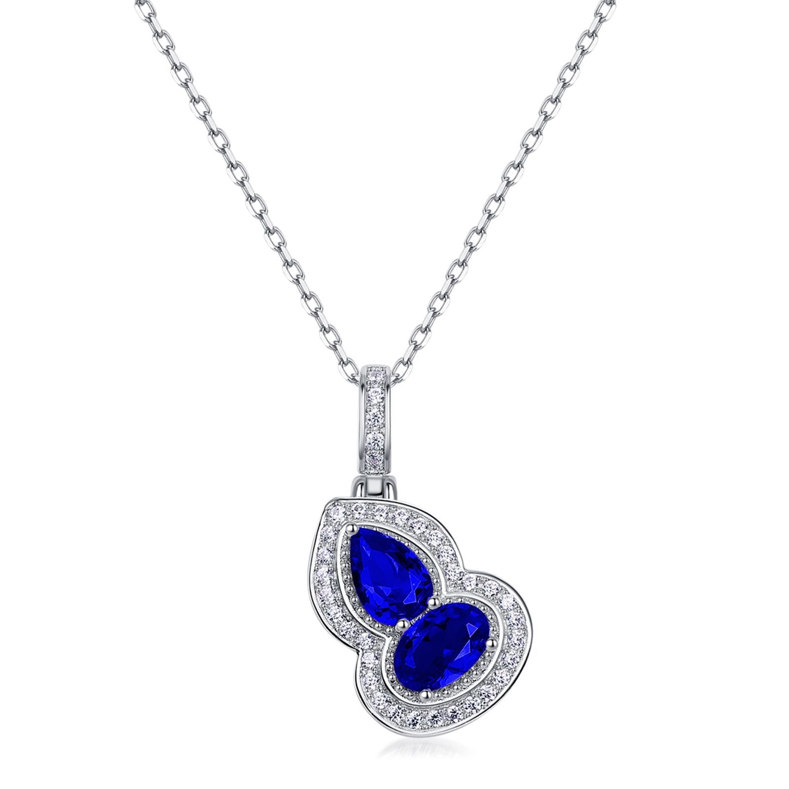 Silver Ruby Gourd Necklace