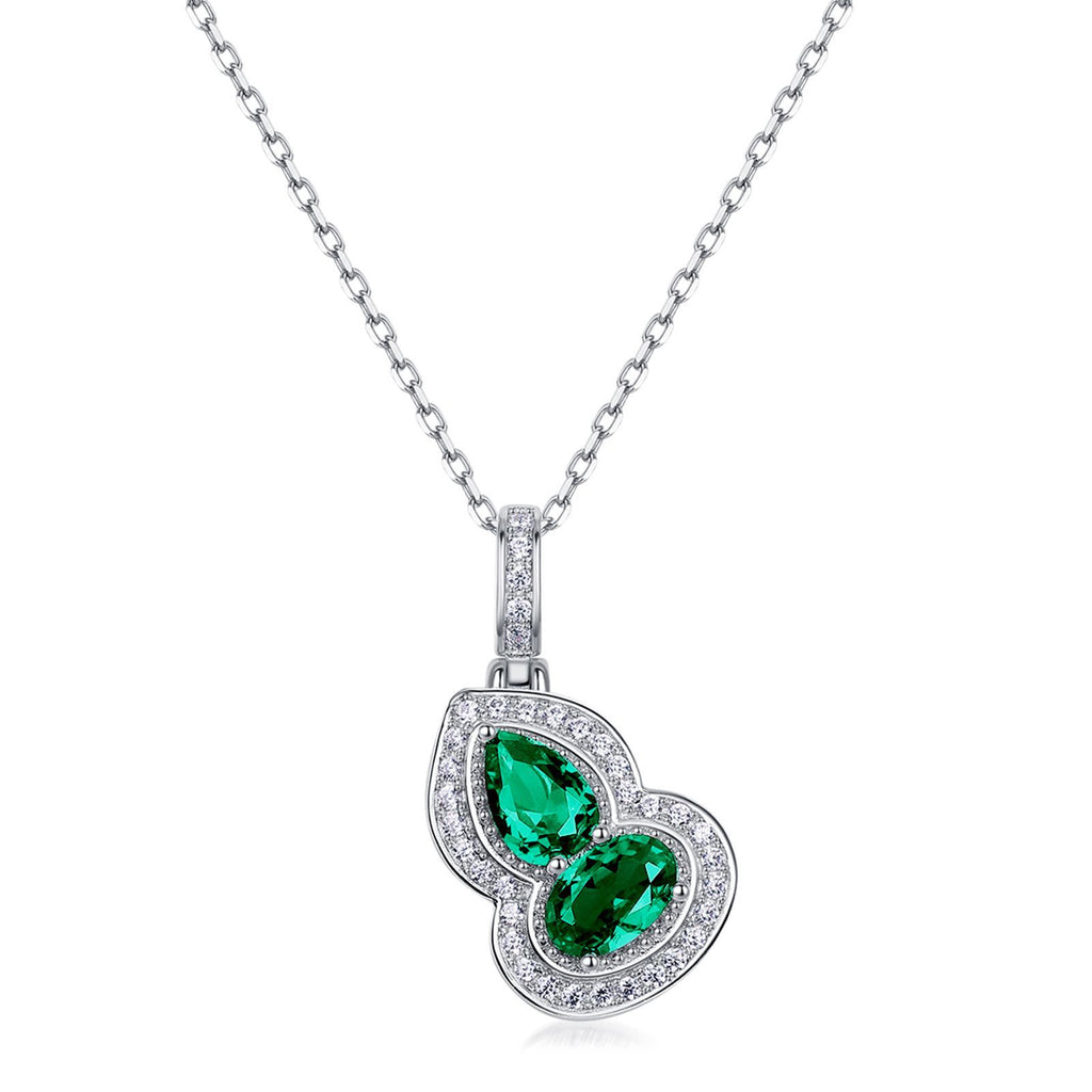 Silver Ruby Gourd Necklace