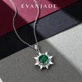 Emerald Green Sunflower Silver Pendant Necklace Seedream product image 1