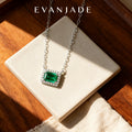 Rectangular Emerald Halo Long Necklace Seedream product image 1