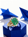 18K Gold Natural Emerald Ring