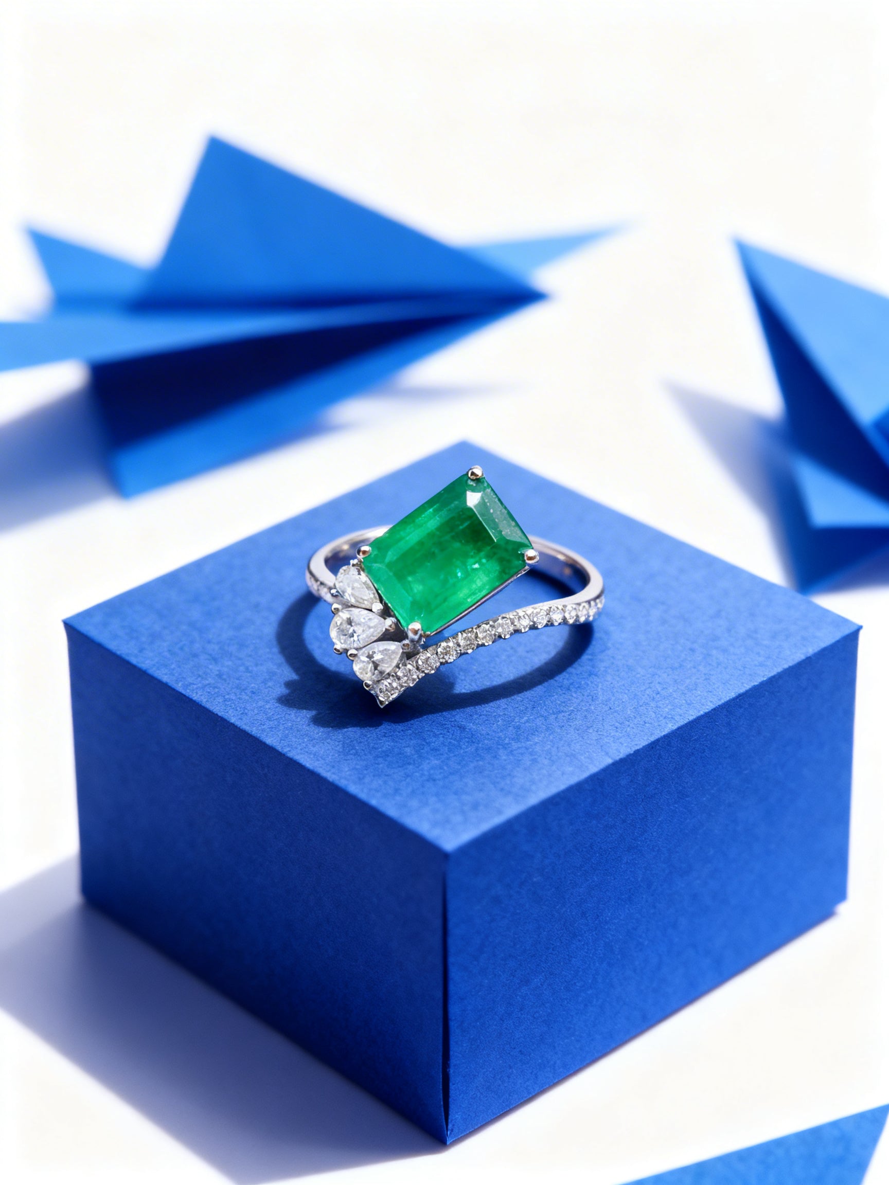 18K Gold Natural Emerald Ring