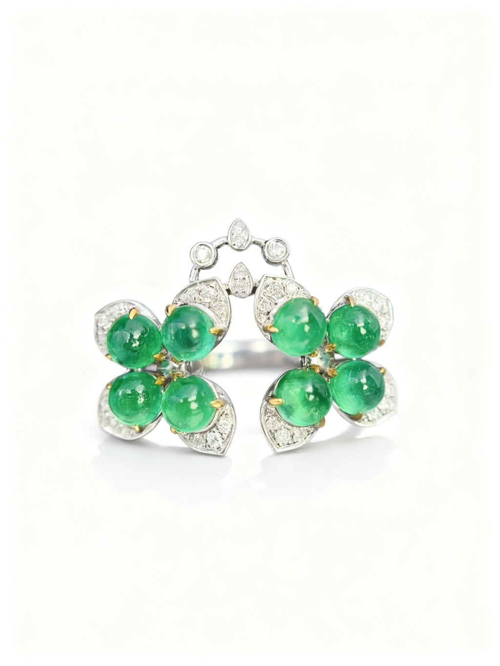 18K Gold Natural Emerald Ring
