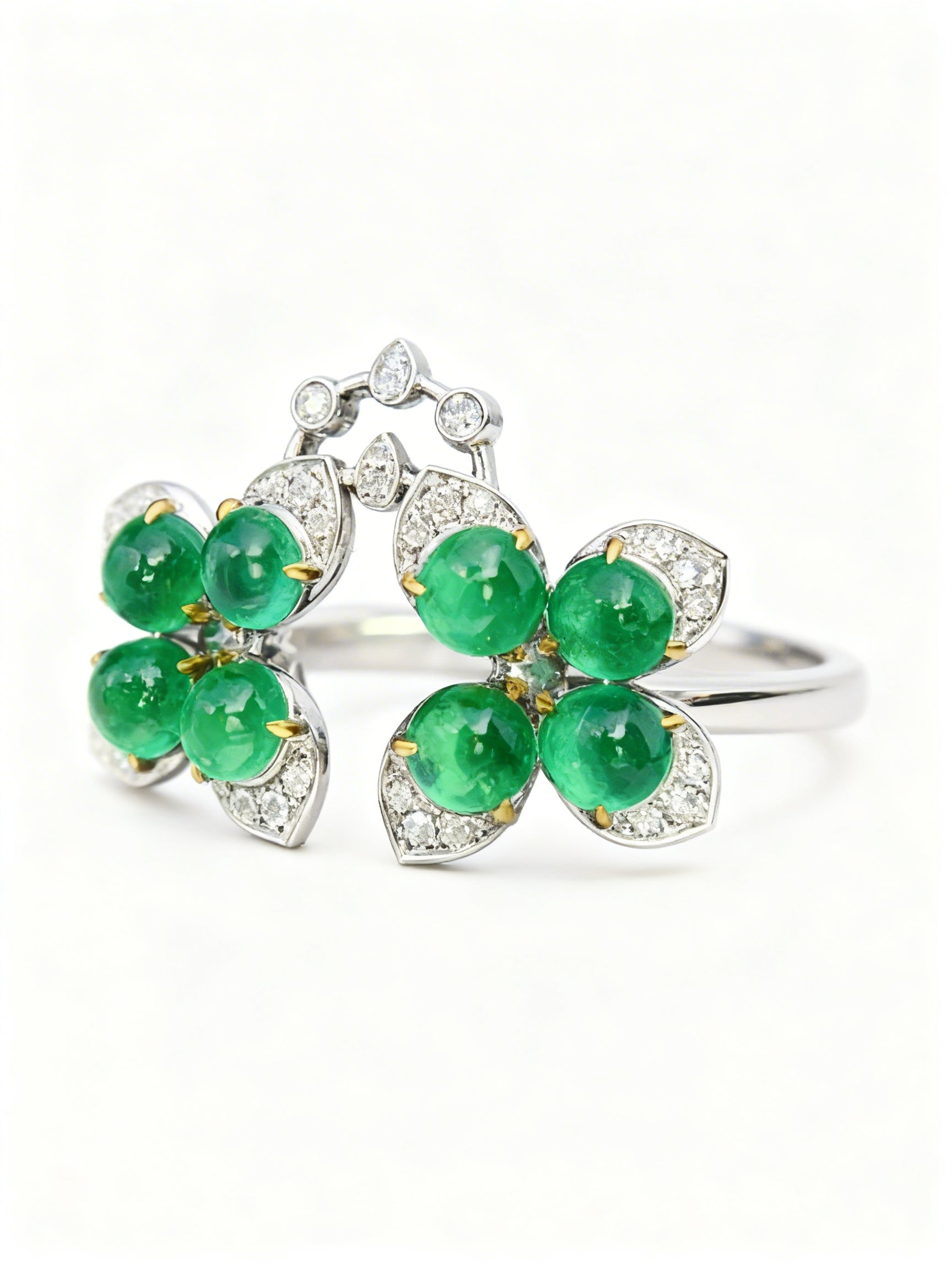 18K Gold Natural Emerald Ring