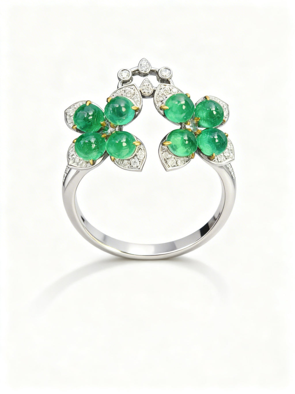18K Gold Natural Emerald Ring