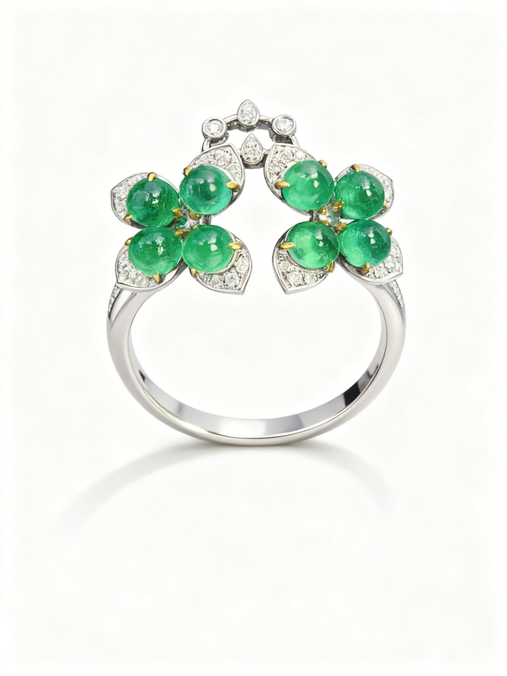 18K Gold Natural Emerald Ring