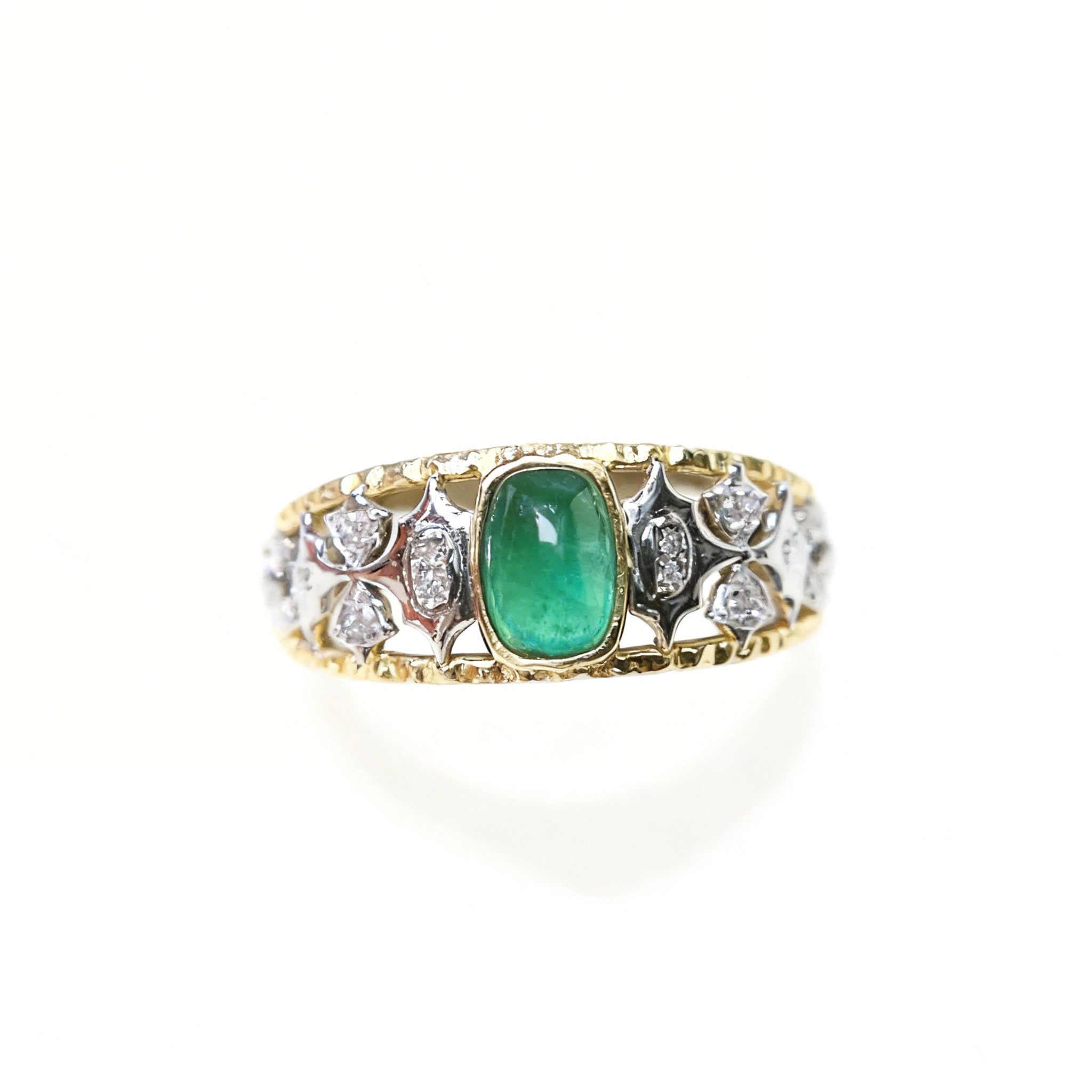 18K Gold Natural Emerald Ring