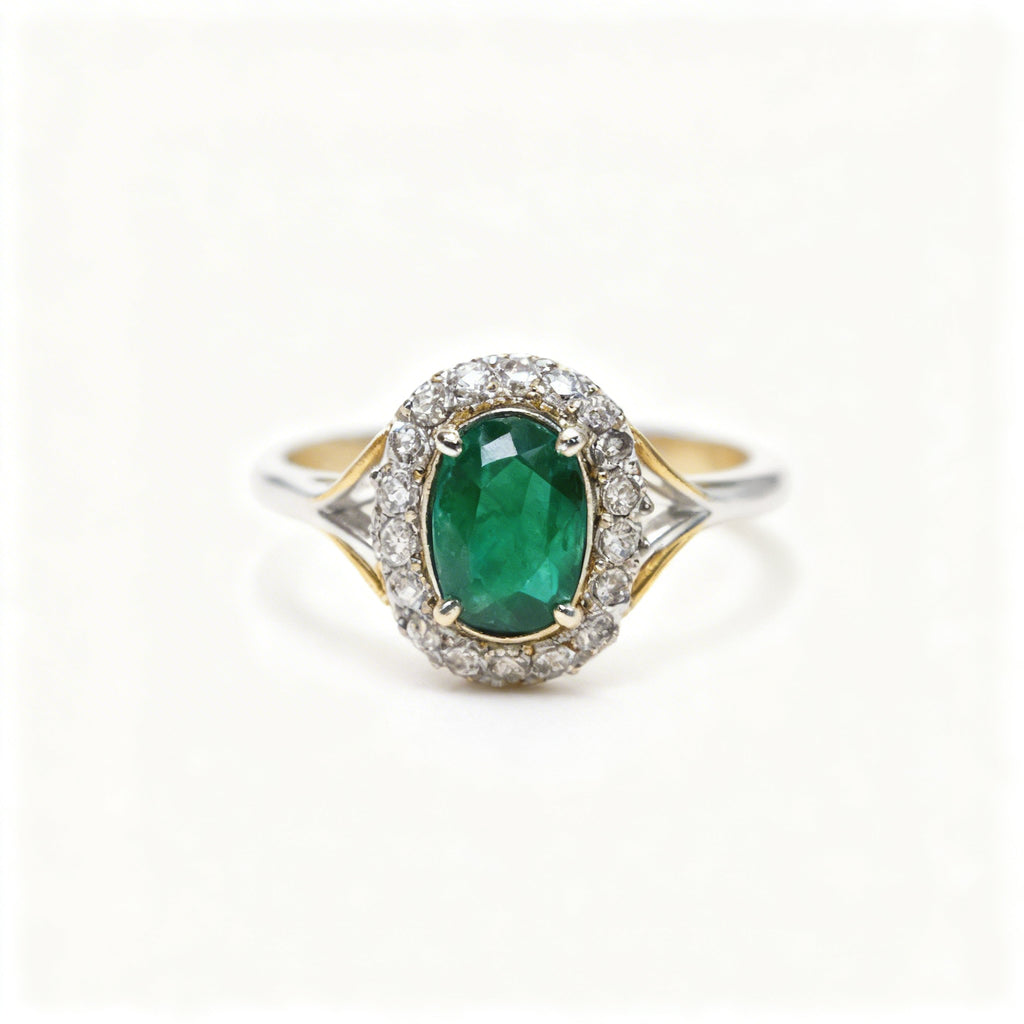 18K Gold Natural Emerald Ring