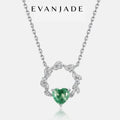 Green Heart Gemstone Silver Leaf Wreath Necklace Seedream product image 1