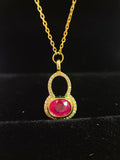 18K Gold Natural Ruby Necklace