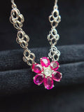 18K Gold Natural Burmese Ruby Necklace