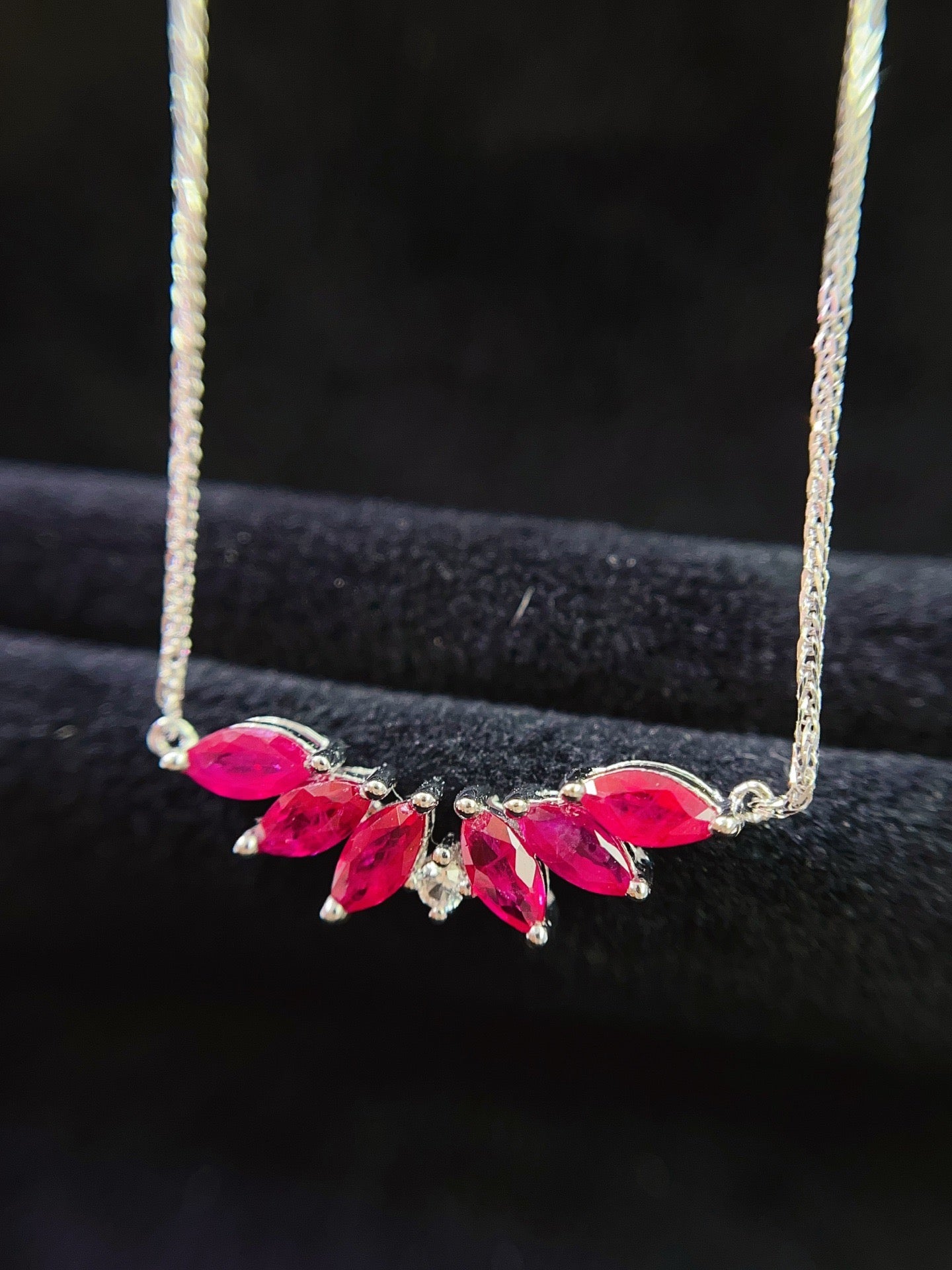 18K Gold Natural Ruby Necklace