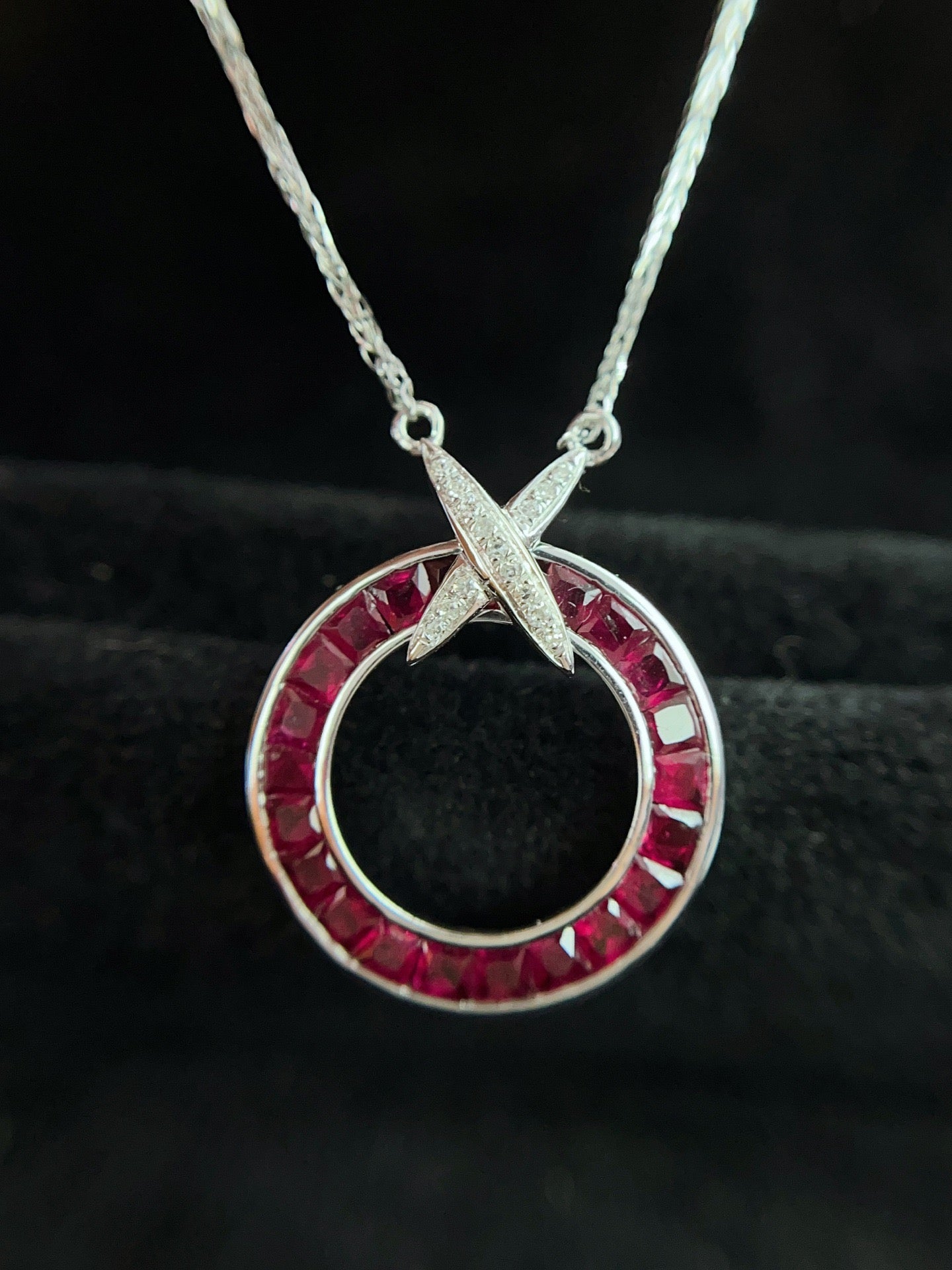 18K Gold Natural Ruby Necklace