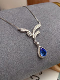 18K Gold Natural Sapphire Necklace