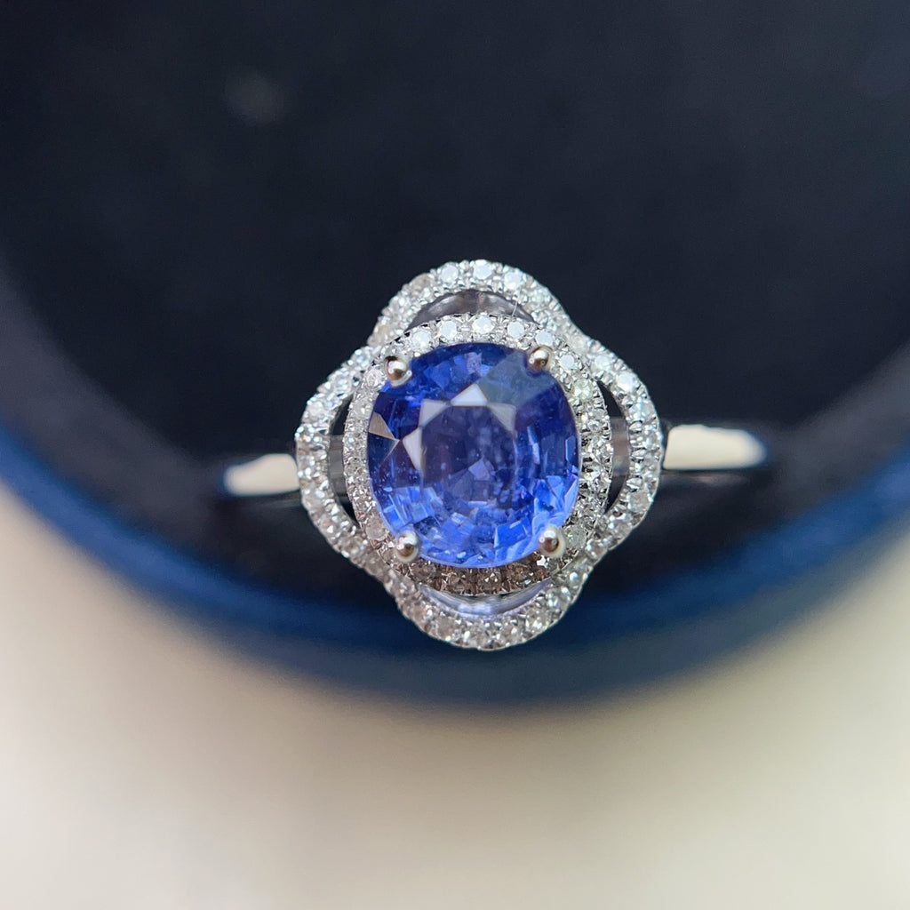 18K Gold Natural Sapphire Ring