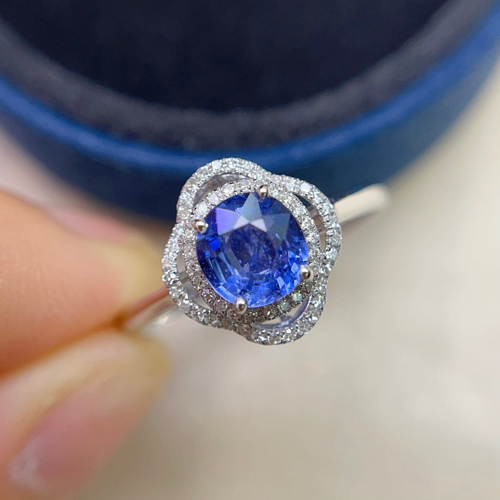 18K Gold Natural Sapphire Ring