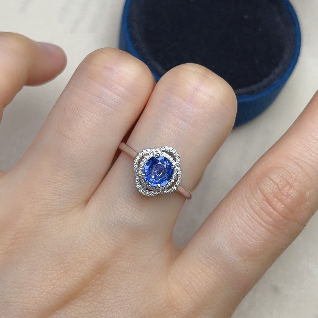 18K Gold Natural Sapphire Ring