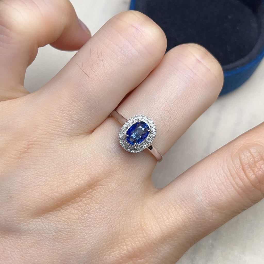 18K Gold Natural Sapphire Ring