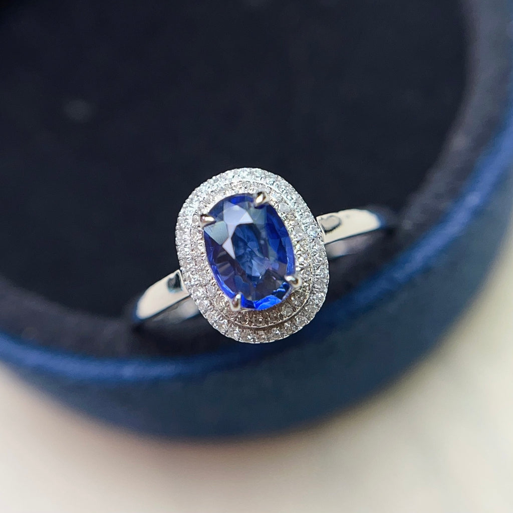 18K Gold Natural Sapphire Ring