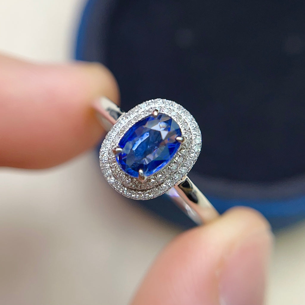 18K Gold Natural Sapphire Ring