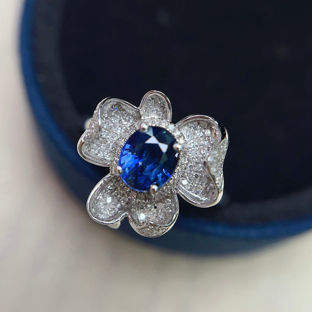 18K Gold Natural Sapphire Ring