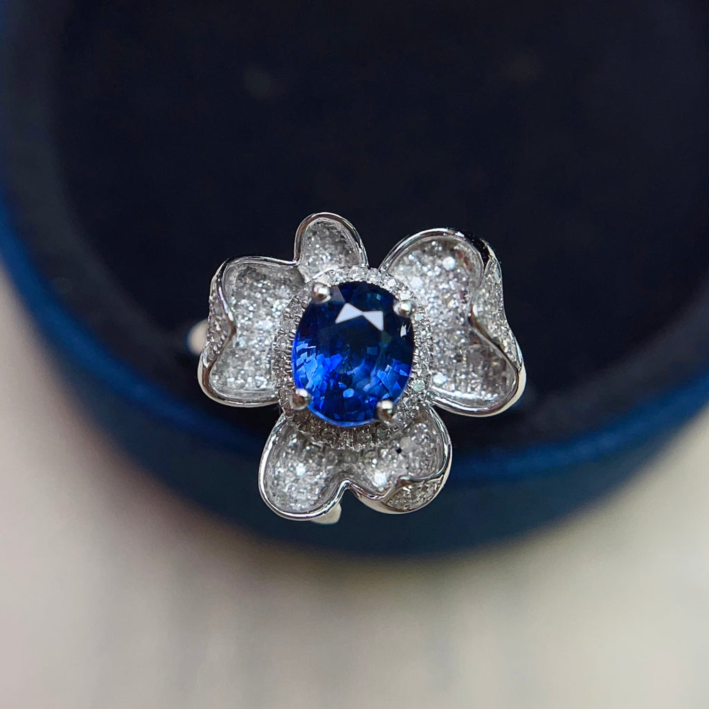 18K Gold Natural Sapphire Ring
