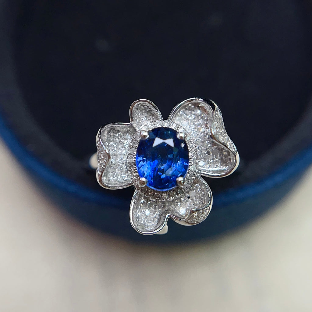 18K Gold Natural Sapphire Ring