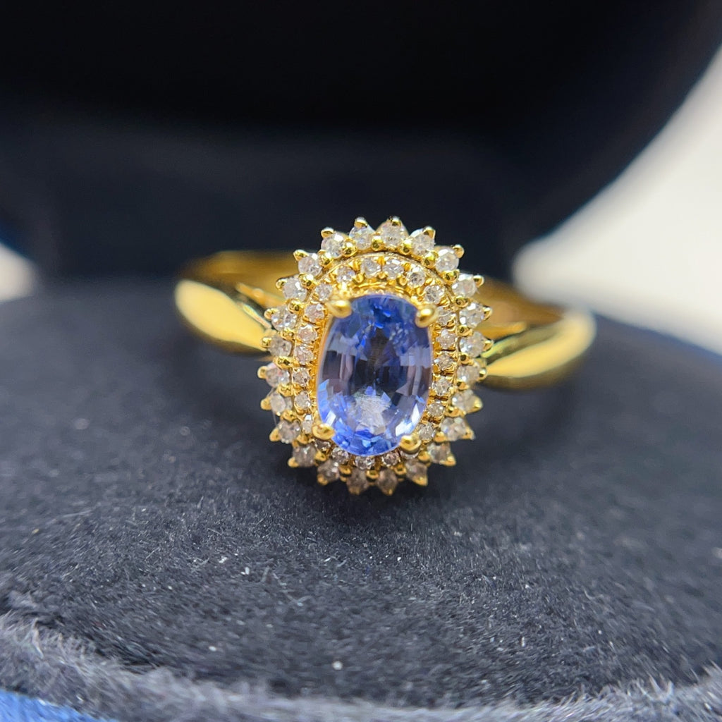 18K Gold Natural Sapphire Ring