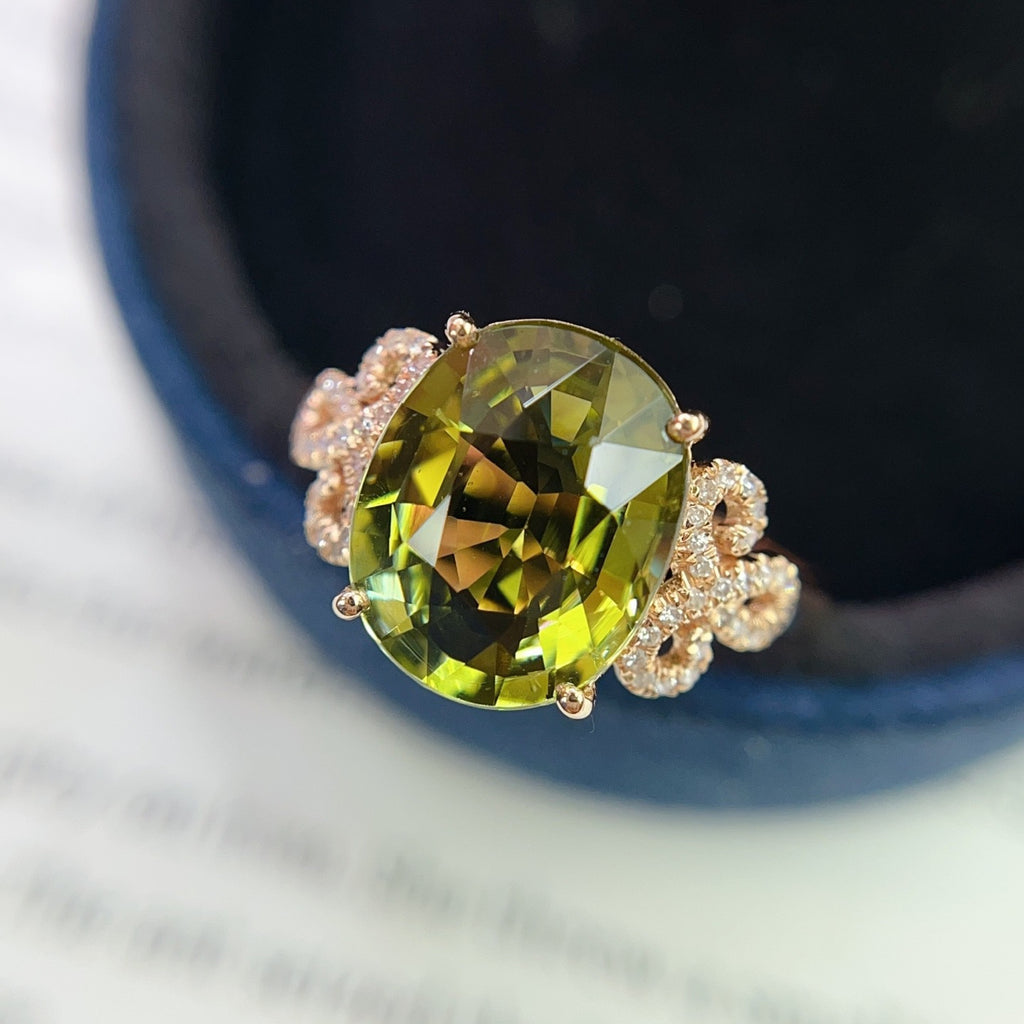 Natural Tourmaline Ring in 18K Gold