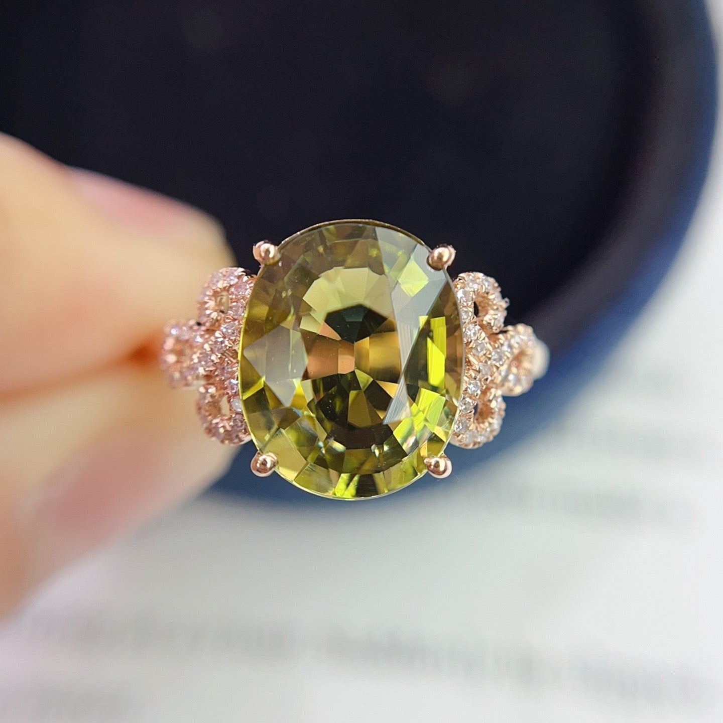 Natural Tourmaline Ring in 18K Gold