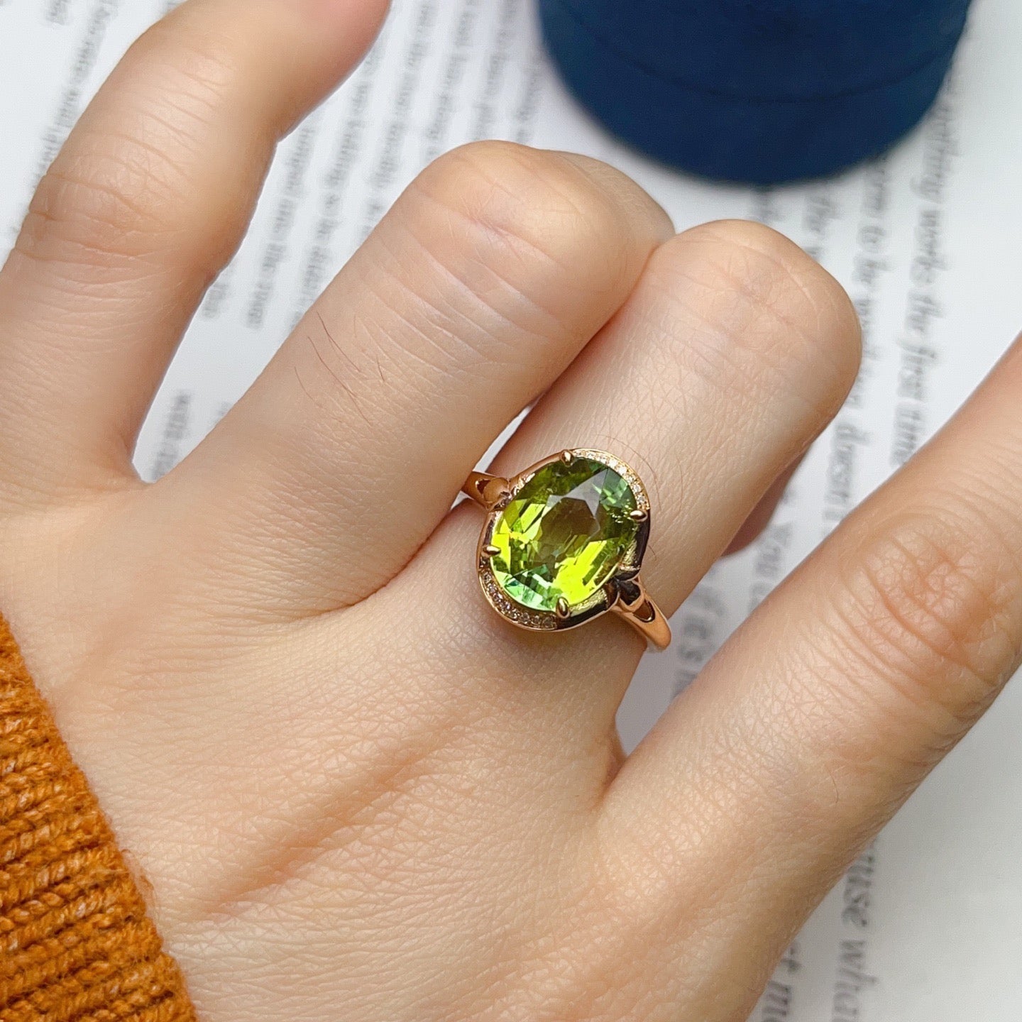 Natural Tourmaline Ring in 18K Gold
