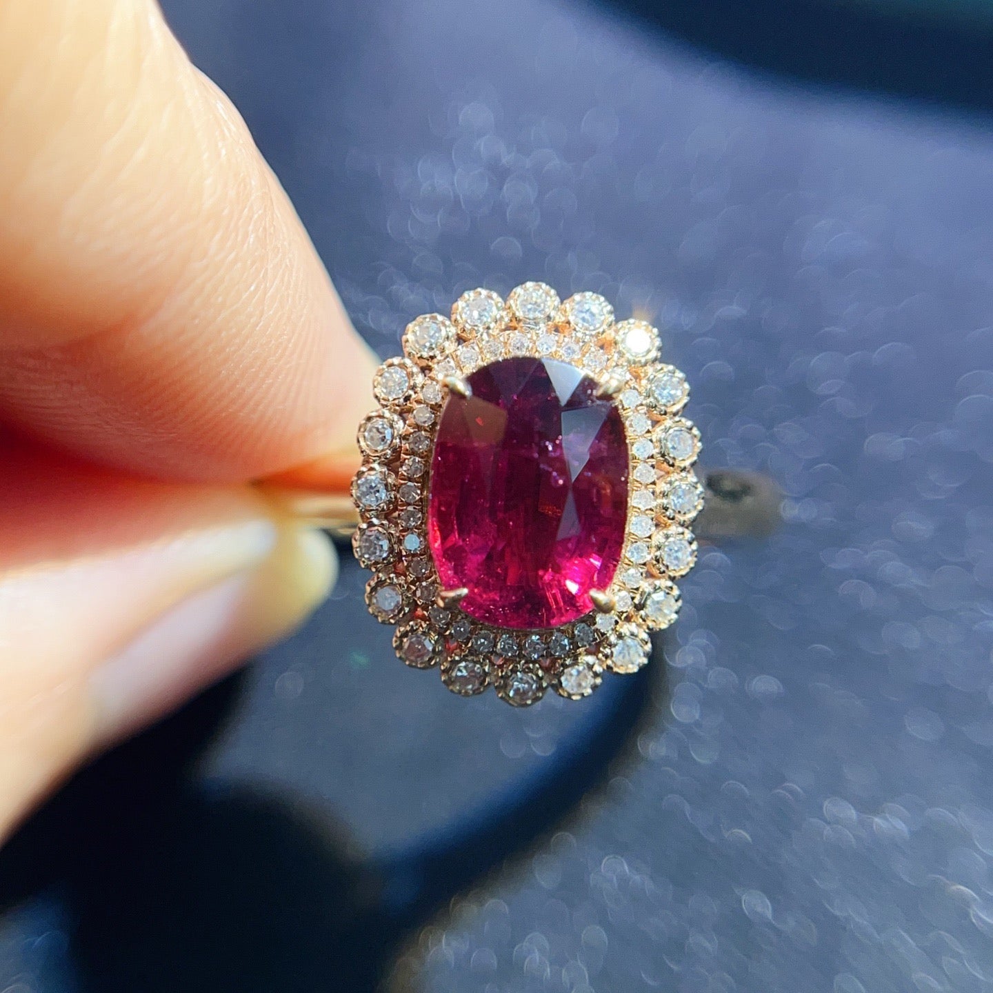 Natural Tourmaline Ring in 18K Gold