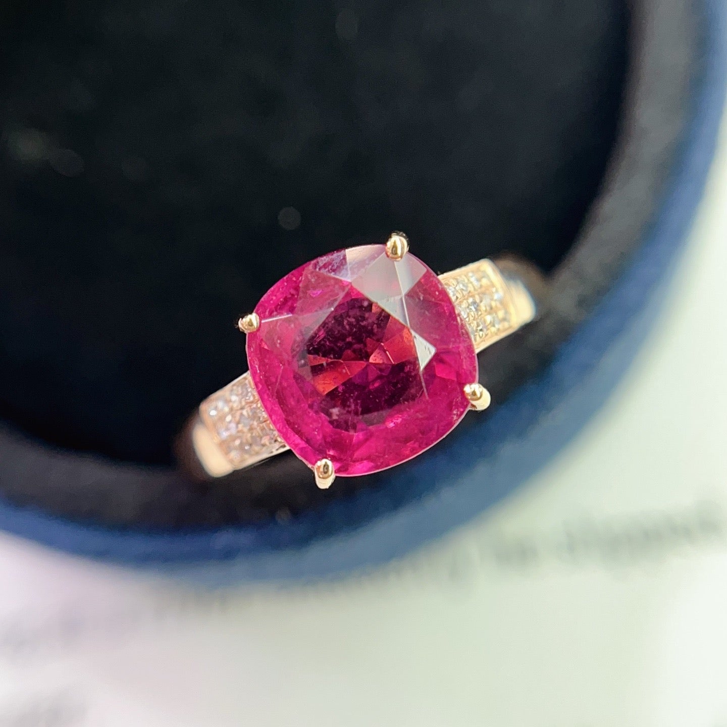 Natural Tourmaline Ring in 18K Gold