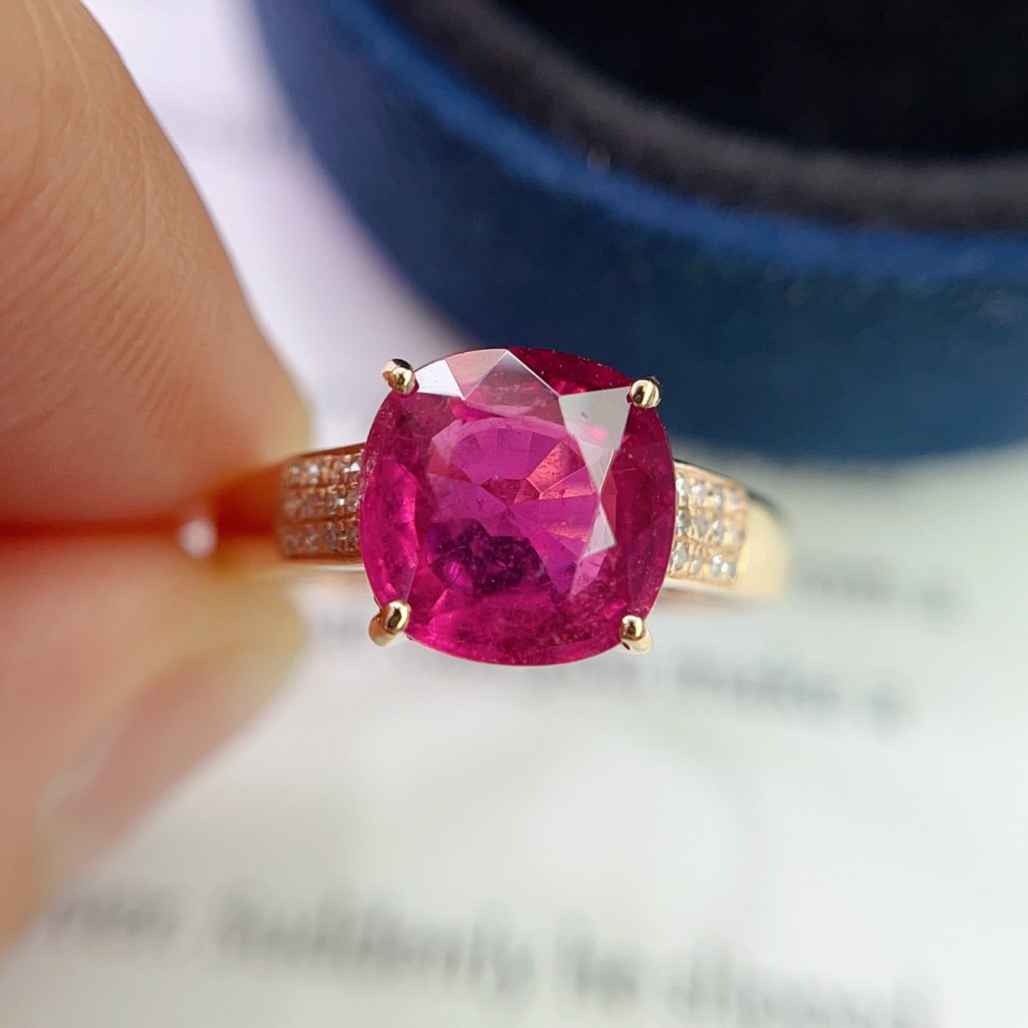 Natural Tourmaline Ring in 18K Gold