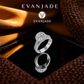 Round Moissanite Silver Halo Split Shank Ring Seedream product image 1