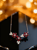 Natural Ruby Necklace in 18K Gold, Diamond Accent