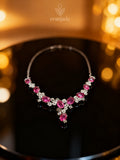 Burmese Ruby Necklace in 18K Gold, Diamond Accent, Sapphire Accent