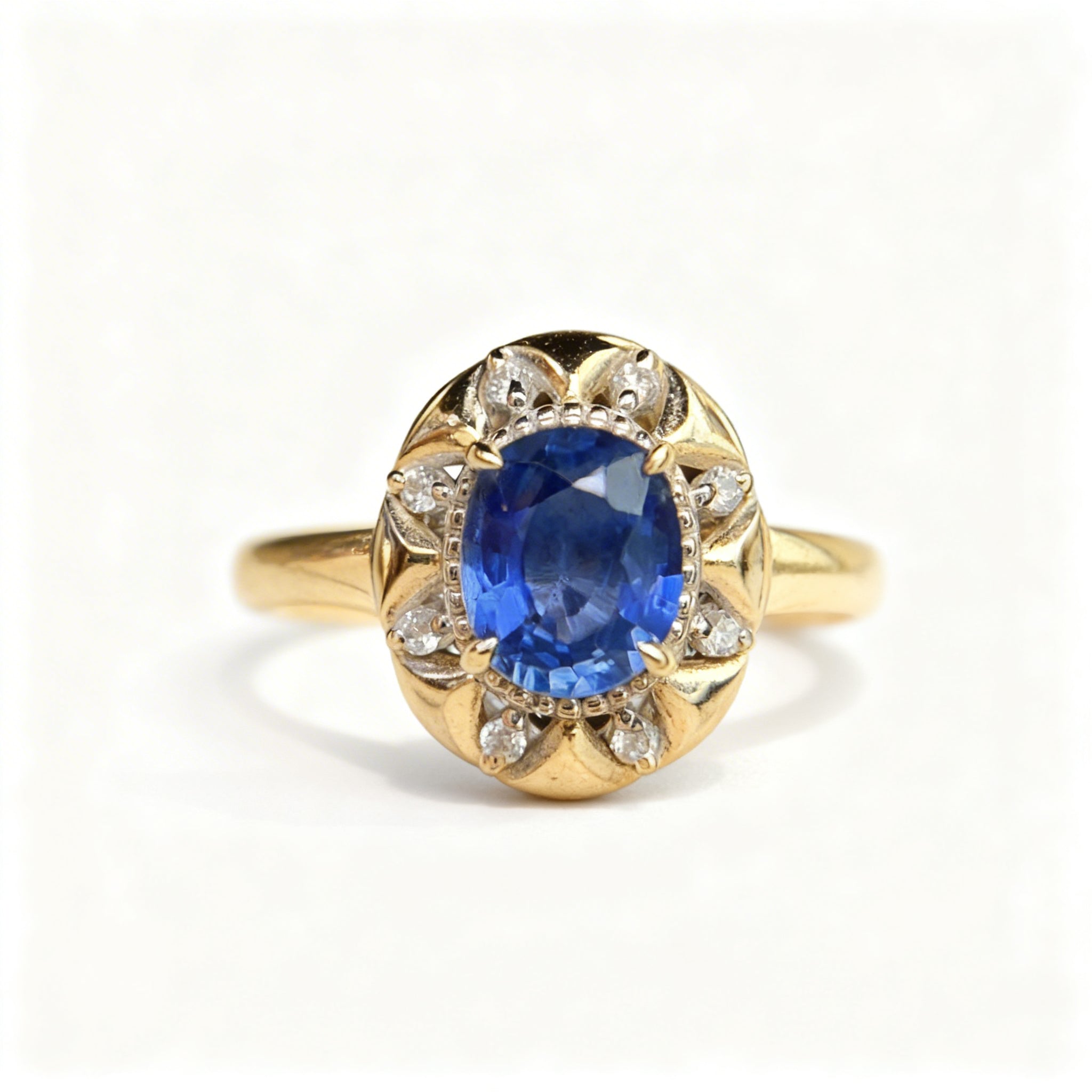 18K Gold Natural Sapphire Ring