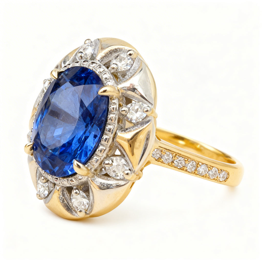 18K Gold Natural Sapphire Ring