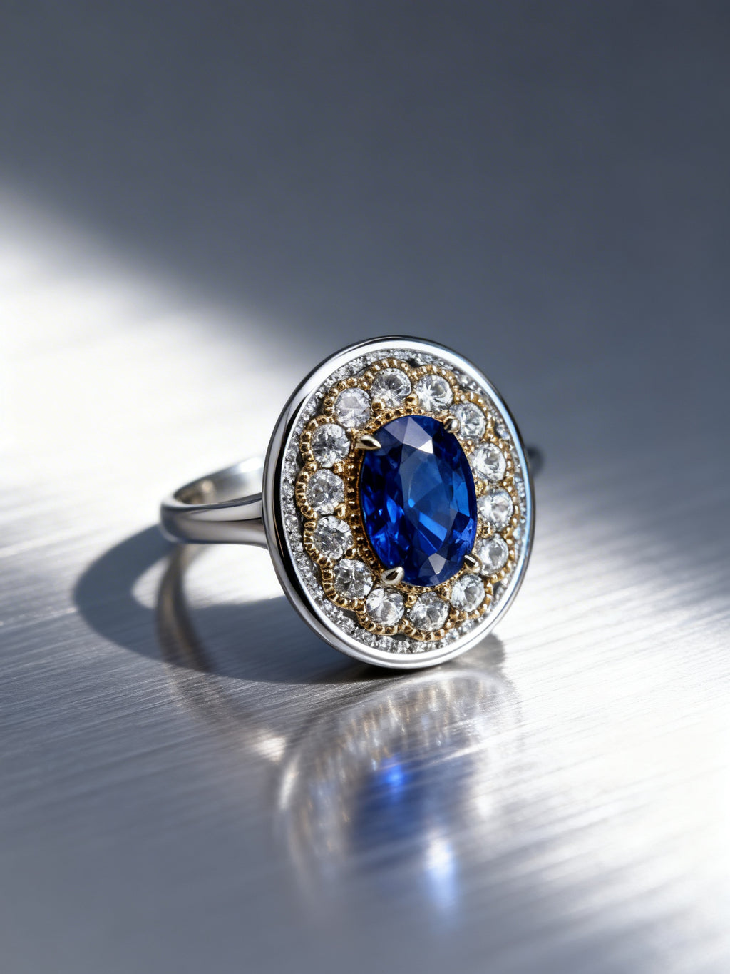 18K Gold Natural Sapphire Ring