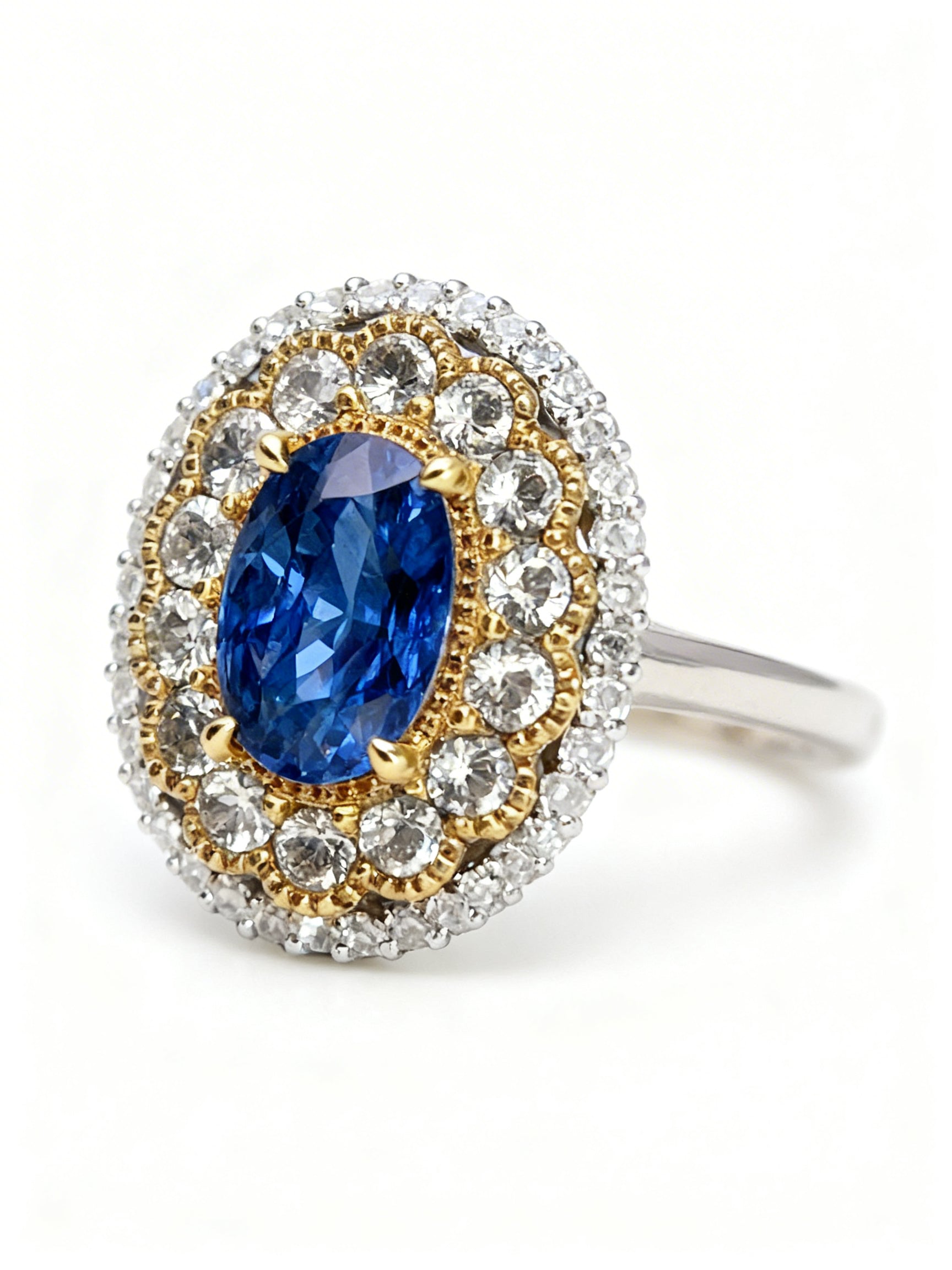 18K Gold Natural Sapphire Ring