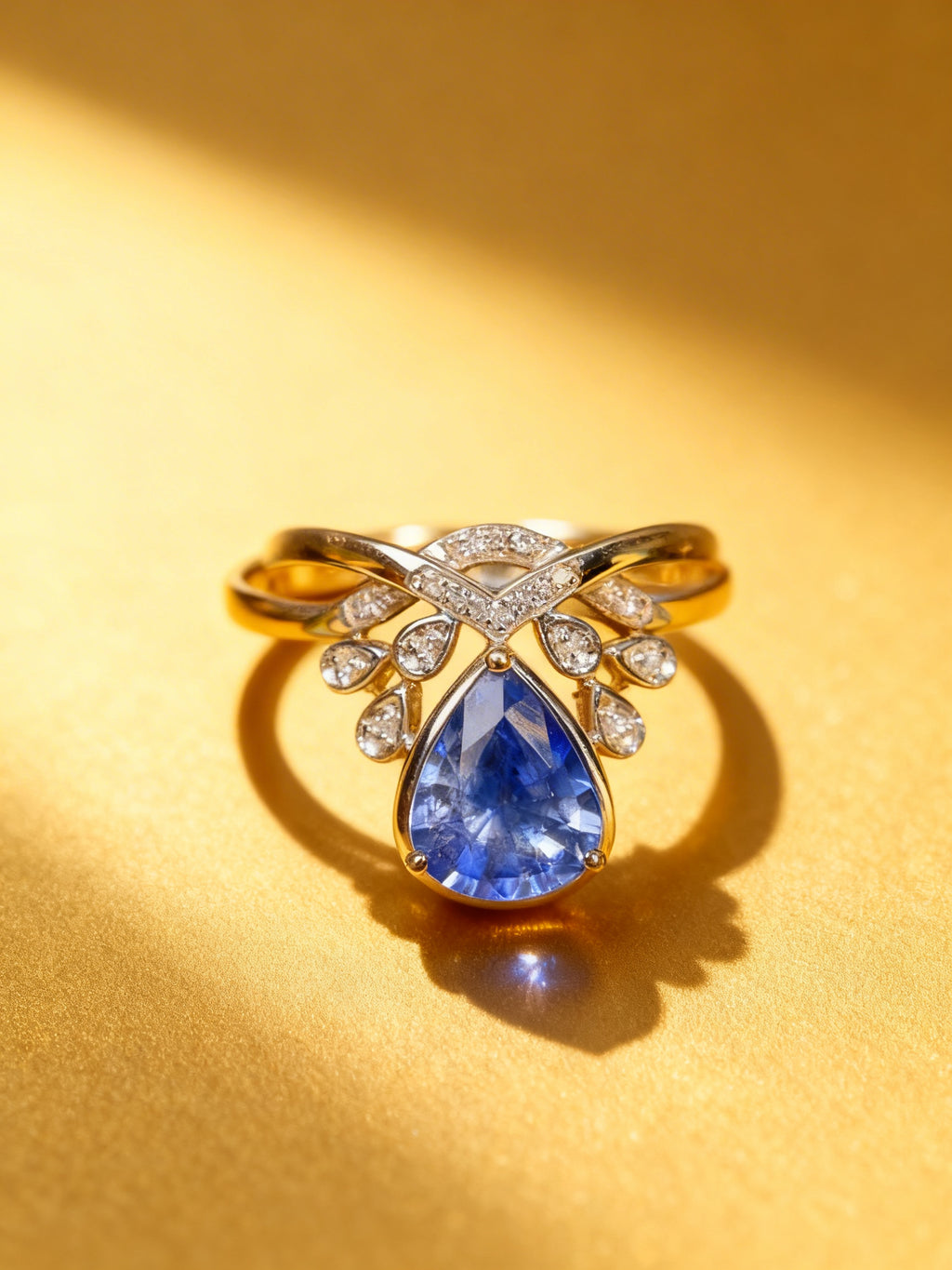 18K Gold Natural Sapphire Ring