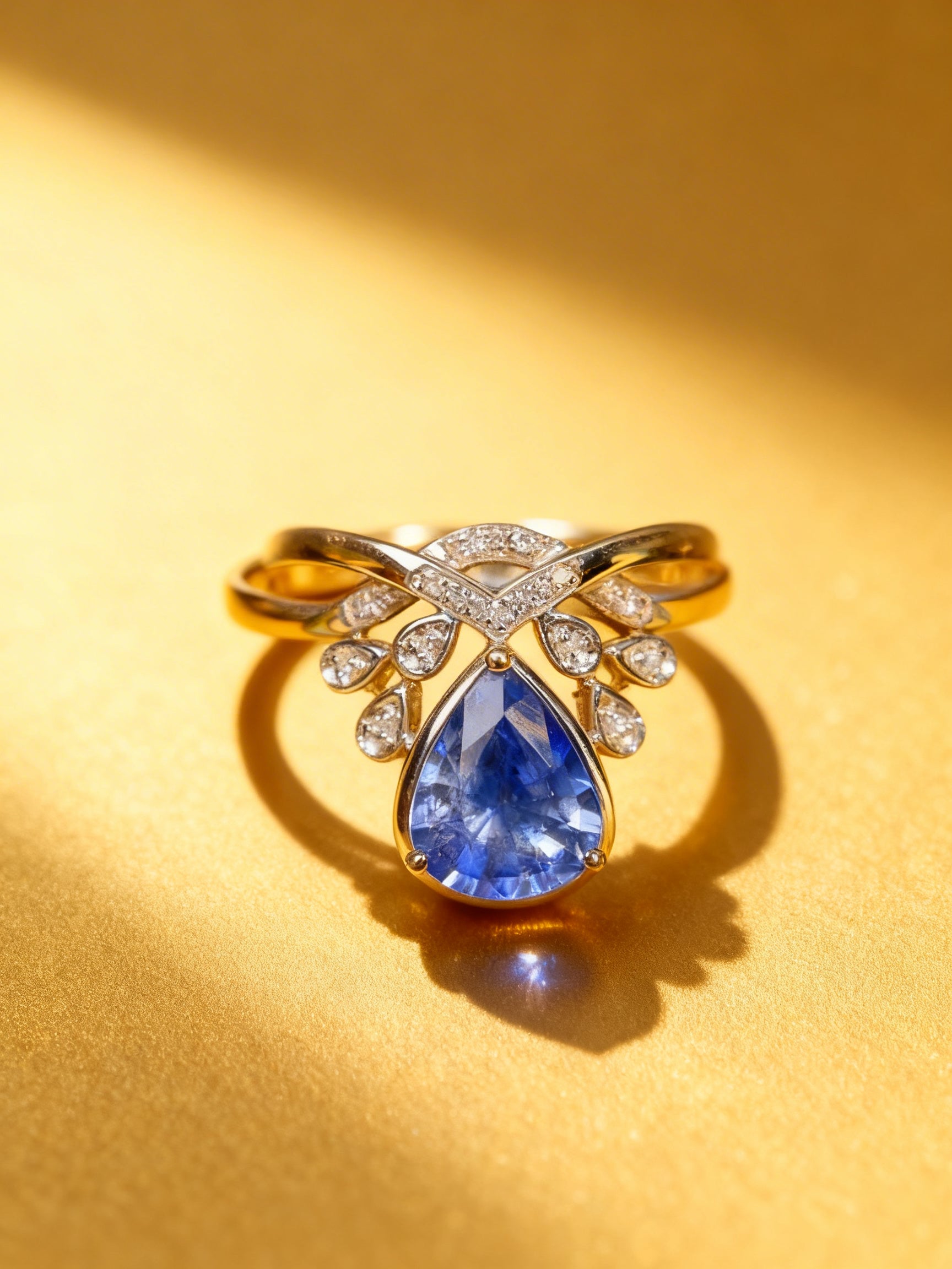 18K Gold Natural Sapphire Ring