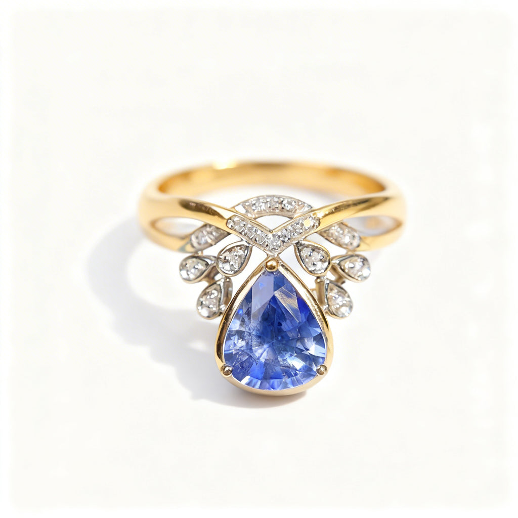 18K Gold Natural Sapphire Ring