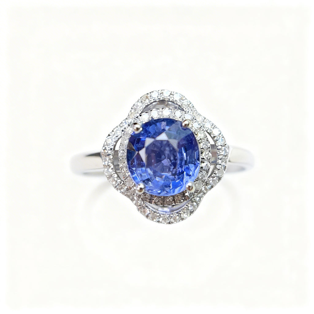 18K Gold Natural Sapphire Ring