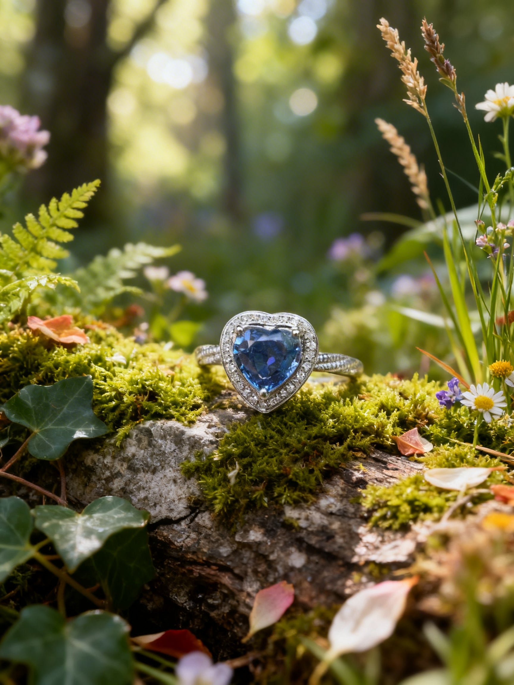18K Gold Natural Sapphire Ring