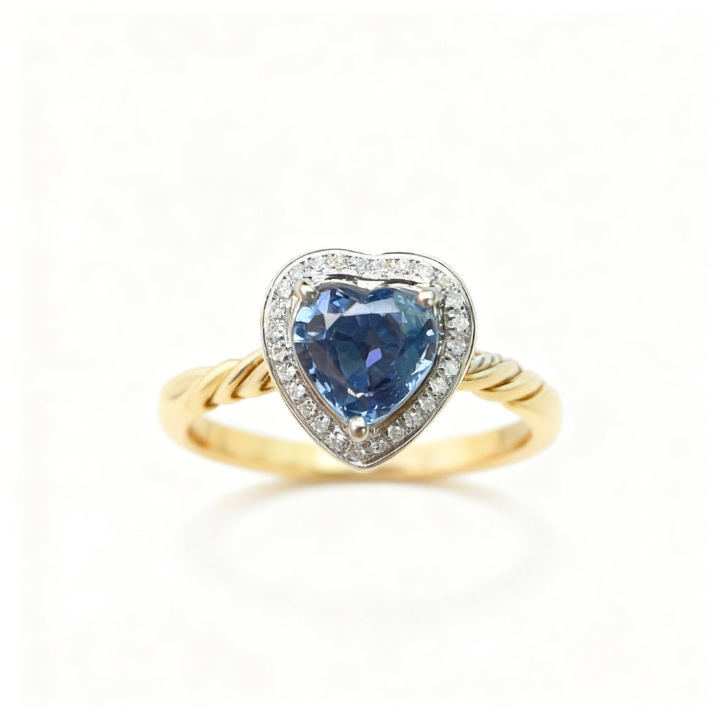 18K Gold Natural Sapphire Ring