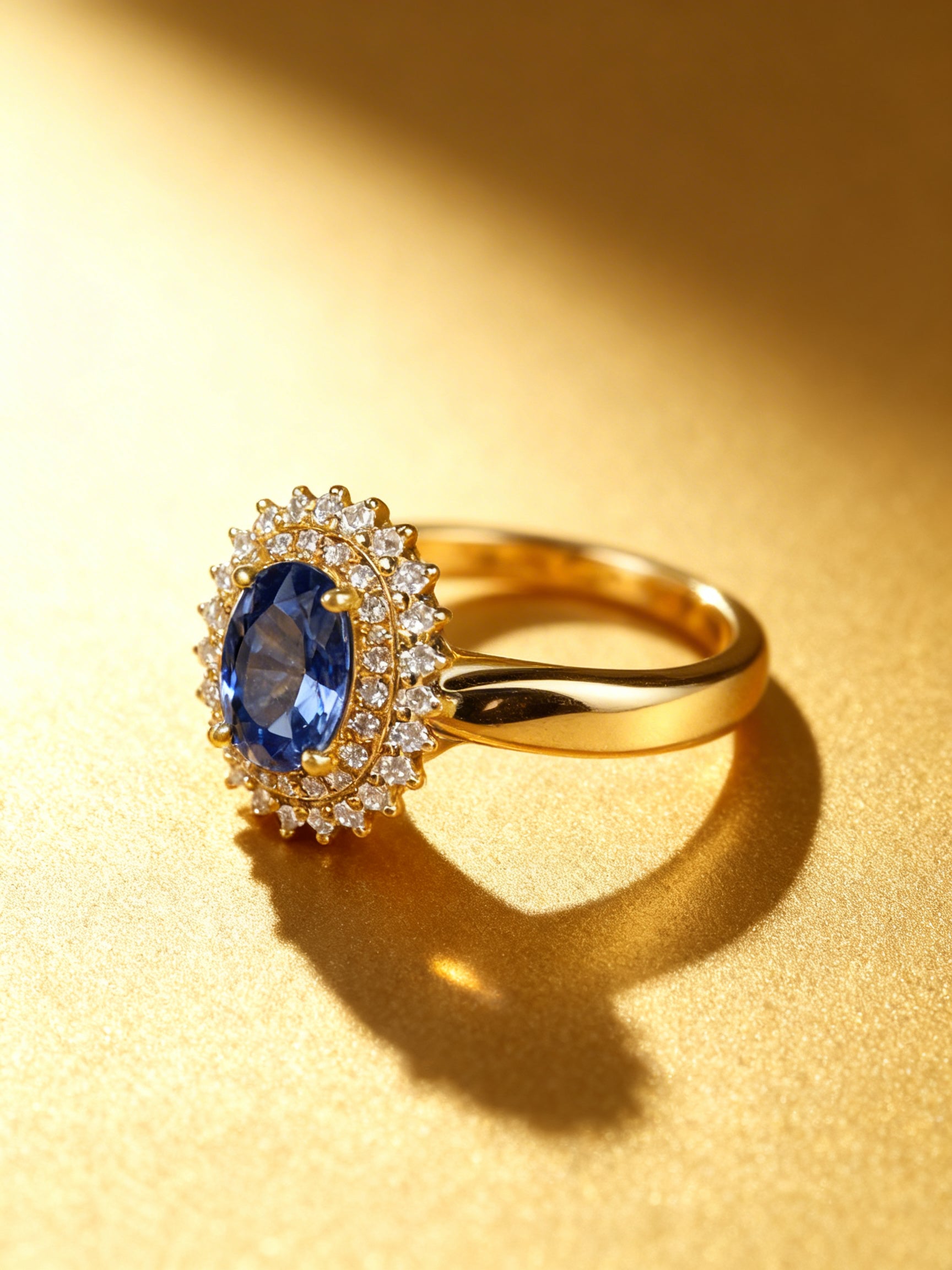 18K Gold Natural Sapphire Ring