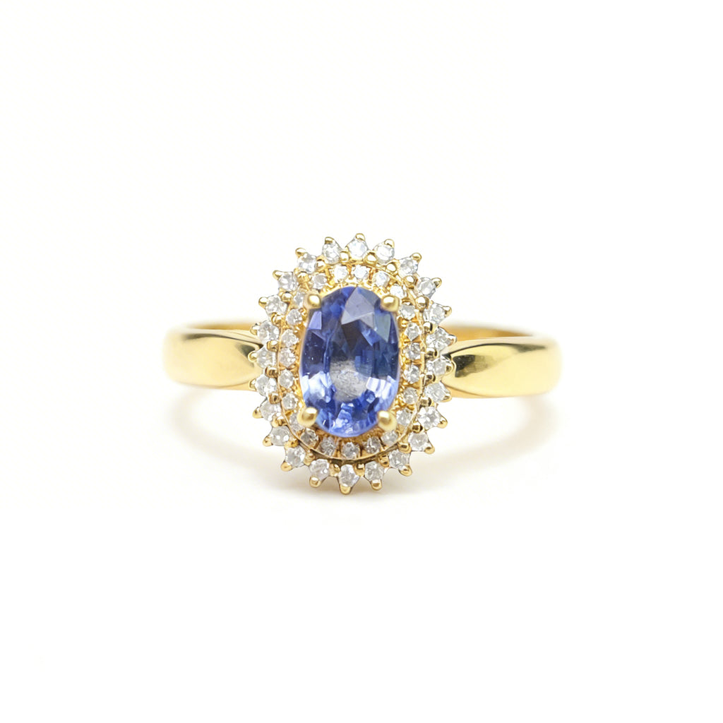 18K Gold Natural Sapphire Ring